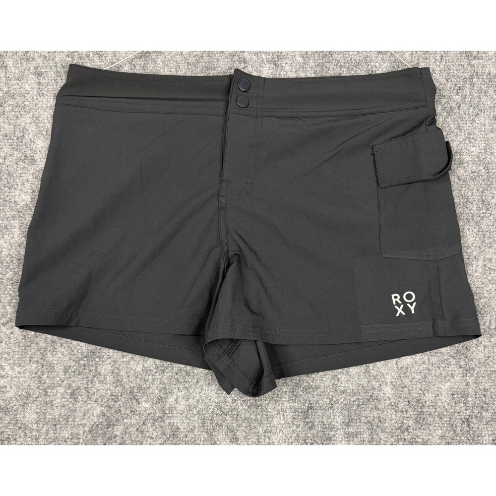 Roxy Womens Black Board Shorts Stretch UPF 50+ Cargo Pocket Size L 1865444